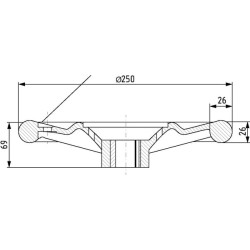 Vairas Ø250mm 24,52 stebulė 00320433