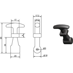 Gaubto laikiklis sukomplektuotas 65mm 318003KR