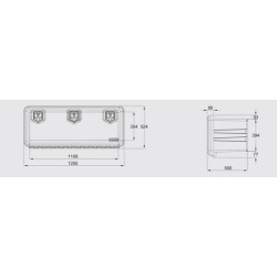 Įrankių dėžė 522x1250x500mm, 190l talpa, juodas plastikas, Welvet 81009 by Daken DK81009
