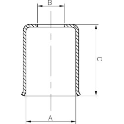 Oro kondicionavimo žarnos įvorė Ø18x35mm DN12 Plienas / cinkuotas / baltai pasyvuotas KL070705