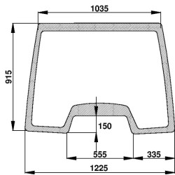 Case - IH CS130 D7120 Priekinio lango viršutinė dalis fiksuota