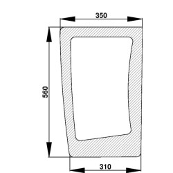 Case - IH CS130 D7122 Apatinis priekinis stiklas