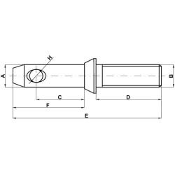 Apatinės trauklės kaištis 28x137mm Cat.2 Kramp Z428145KR
