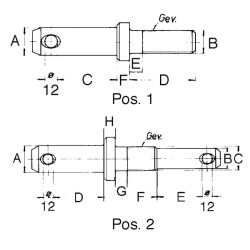 Stabilizatoriaus kaištis 1,1/8" M22 1380301020