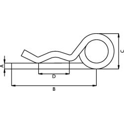 R-klipas dvigubas 5 mm Kramp CL5DKR