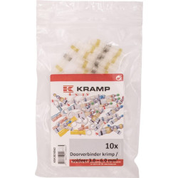 Užpakalinė jungtis, geltona, 4-6mm² 42mm Ø6mm (10x), Kramp KSK303060