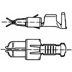 Gnybtų mentė moteriška, balta, 1,5-2,5 mm²4,8 / 6,3x0,8 mm, lizdinė plokštelė (50x), Hella 8KW054944003