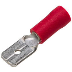 Gnybtų mentė vyriška, raudona, 0,5–1 mm² 6,3 x 0,8 mm, lizdinė plokštelė (100x), Hella 8KW702796003