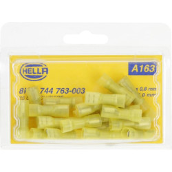 Gnybtų mentė moteriška, geltona, 4-6 mm² 6,3x0,8 mm, lizdinė plokštelė (25x), Hella 8KW744763003