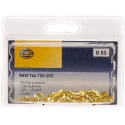 Gnybtų mentė vyriška, sidabrinė, 0,5-1 mm² 2,8x0,8 mm Ø2,8 mm, lizdinė plokštelė (100x), Hella 8KW744752003