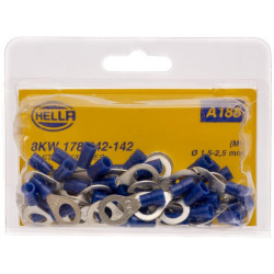 Žiedinė jungtis, mėlyna, 1,5–2,5 mm² Ø8,4 mm, A serija, lizdinė plokštelė (50x), Hella 8KW178042142