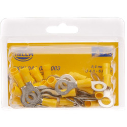 Žiedinė jungtis, Ø8,4 mm A serija, geltona, 4-6 mm² lizdinė plokštelė (50x), Hella 8KW044031003