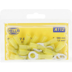Žiedinė jungtis, Ø8,4 mm, A serija, geltona, 4-6 mm² lizdinė plokštelė (25x), Hella 8KW732578003
