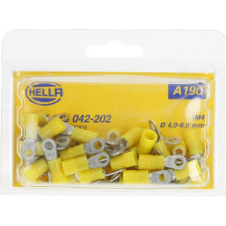 Žiedinė jungtis, Ø4,3 mm A serija, geltona, 4-6 mm² lizdinė plokštelė (50x), Hella 8KW178042202