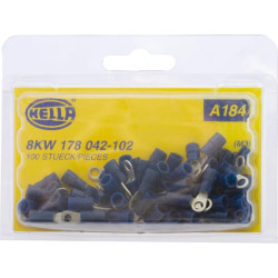 Žiedinė jungtis, mėlyna, 1,5–2,5 mm² Ø3,6 mm, A serija, lizdinė plokštelė (100x), Hella 8KW178042102