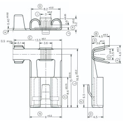 Gnybtų mentė, 0,5–1,5 mm² 8,2 x 0,8 mm (50x), Kramp LA9293