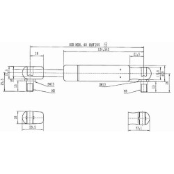Case - IH CVX120 CA957003 Dujinis statramstis L205mm 100N Stabilus