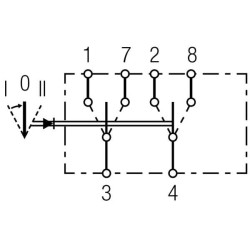 Svirtis jungiklis, (I)-0-II, 6 kontaktų, be komforto funkcijos 6FH004570541
