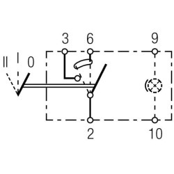 Svirtis jungiklis, II+I-0, 3 kontaktų 6RH007832441