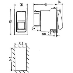 Svirties jungiklis, (II+)-I-0, 6 kontaktų 6RH007832411