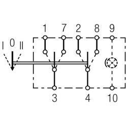 Svirtis jungiklis, I-0-II, 8 kontaktų 6FH004570521