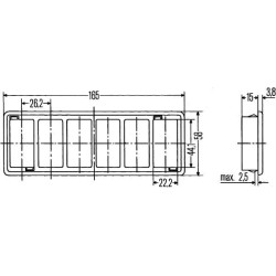 Brūkštelėjimo jungiklio tvirtinimo skydelis 6x 8HG713626001