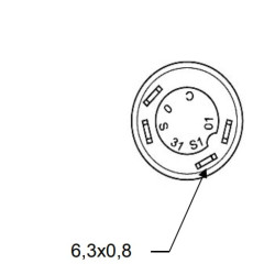 PTO jungiklis, apvalus, raudonas 11145340PN