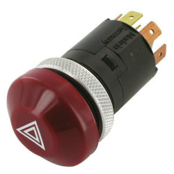 Avarinių žibintų jungiklis, mygtukas, 12V, halogenas, su lempute 6HF003916011