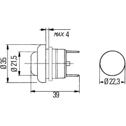 Uždegimo / starterio jungiklis, S30, stūmimo valdymas, 2 kontaktų, paprastai atviras kontaktas, Ø 22,3 mm 6JF001571041