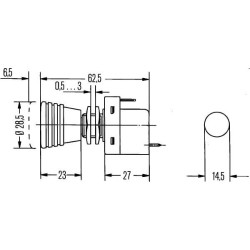 Ištraukimo jungiklis, S05, 12/24V, 3 kontaktų, įjungimas/išjungimas, halogeninis, Ø 14,5 mm, raudonas 6ED004778011