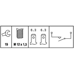 Jungiklis, atbulinės eigos žibintas, 12V, 2 kontaktų, paprastai atviras kontaktas 6ZF008621511