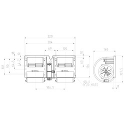 Orapūtė 12V, 011-A54/2C/I-22 RA(1)3VCV4 SX S.E CAVO MASSA 30004516
