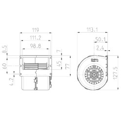 Vienas pūstuvas 12V, 008-A100-93D 30003166