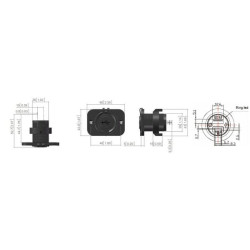 USB-C + USB-A lizdas 12/24V įleidžiamas GSM052