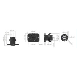 USB lizdas 12/24V įleidžiamas GSM047