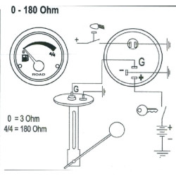 Kuro matuoklis 24V 52mm I00007