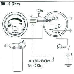 Kuro matuoklis 24V 52mm I00010