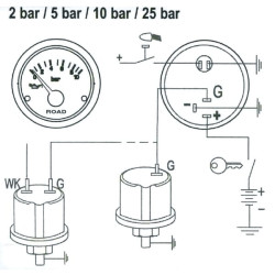 Alyvos slėgio matuoklis 5bar 24V 52mm I00013