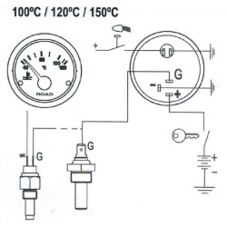 Temperatūros matuoklis 120ºC 24V 52mm I00017