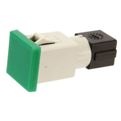 Kvadratinė įspėjamoji lemputė, 12/24V, žalia, užsukama, 22,5x22,5xCobo 09451000