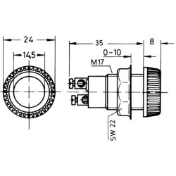 Įspėjimo lemputė, raudona, 12/24V EL738600