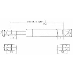 Case - IH CVX150 CA273929 Dujinis statramstis L276mm 100N Stabilus