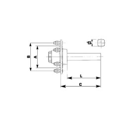 Pusašis ADR, 70 x 70, L-620, stebulė 160/205, M18X1,5 1253S70MA6000620