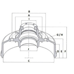 Stabdžių būgnas su stebule 250x60 65L6JA01