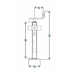 Stovo domkrato horizontali rankena 80x670mm STRPE600