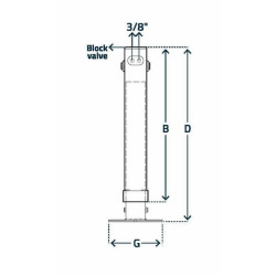 Dvigubo veikimo hidraulinio stovo domkratas 100x820mm STR1050