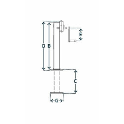 Stovo domkrato šoninė rankena 110x960 mm 2 greičių su reduktoriais STRKRA1100FL