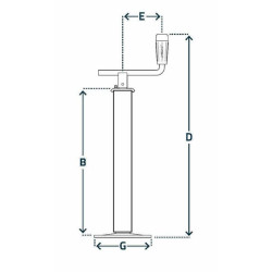 Stovo domkrato horizontali rankena 70x770mm STR1538B