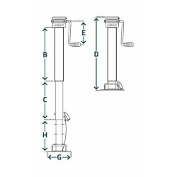 Stovo domkrato šoninė rankena 90x760 mm 3 pakopų su reduktoriais STRDG4873SF