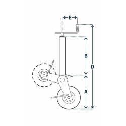 Ratų domkrato horizontali rankena Ø70x1050mm STR1109
